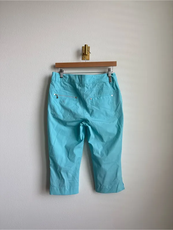 Daily Sports Miracle Capri Aqua Blue Golf Pants Women's Size 8 Stretch - Image 10