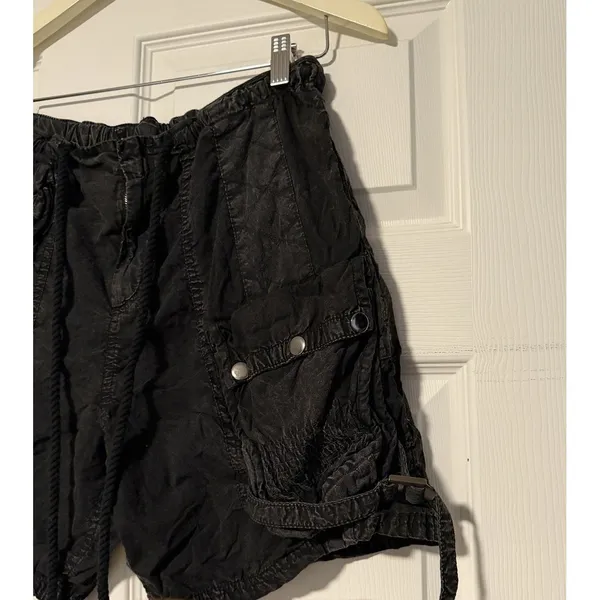 Free People Parachute Moon Bay Shorts Gorpcore‎ Slouchy Harem Baggy Black Cargo - Image 5