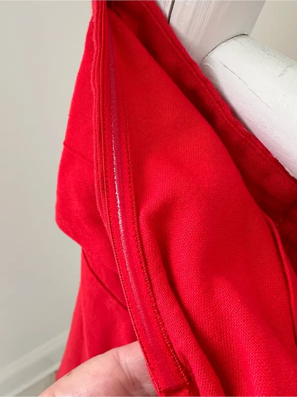 Cotton Candy LA Red Linen Keyhole Dress Size Medium - Image 15