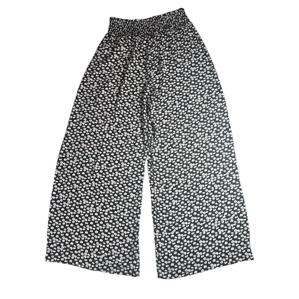 CeCe Black Floral Wide Leg Pants Size S NWT - Image 2