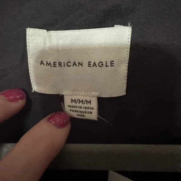 Black Eyelet Short Sleeve Shirt American Eagle NWT medium - Image 2