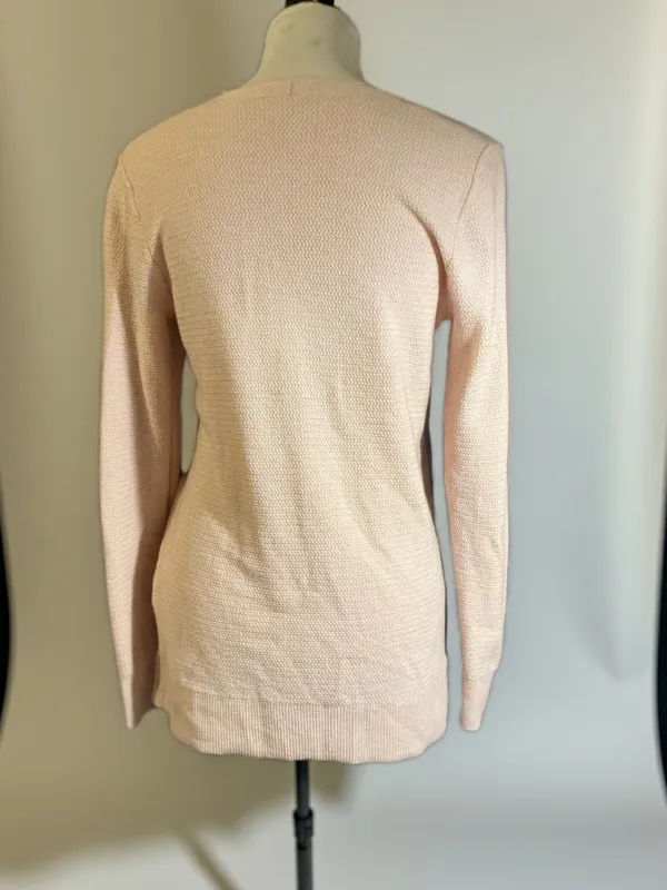 GAP Womens Small Soft Pink Textured V-Neck Pullover Sweater Long Sleeve - Image 2