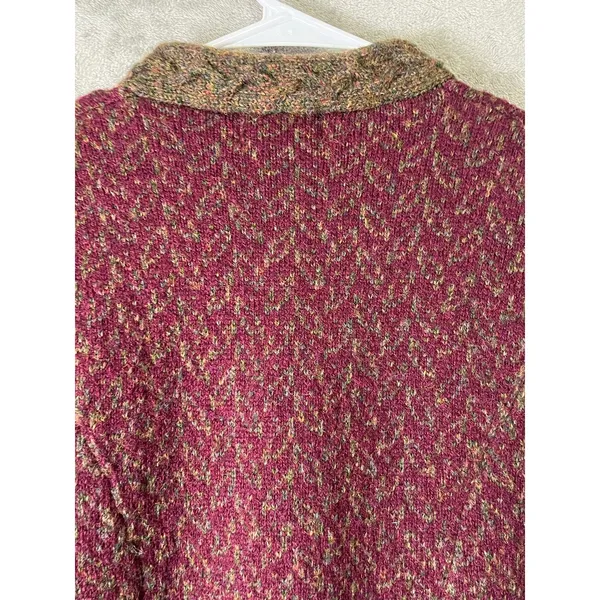 Vintage Fair Isle Wool Cardigan Cottagecore Heritage Folk Knit Autumn Sweater - Image 4