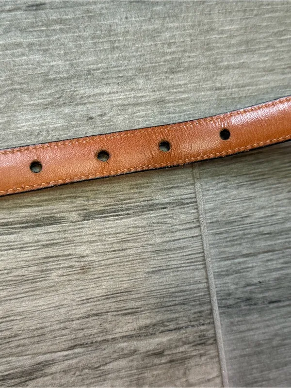 Coach Vintage 2801 Black Skinny Leather Belt Women's Y2K Brass Buckle Size 28 - Image 6