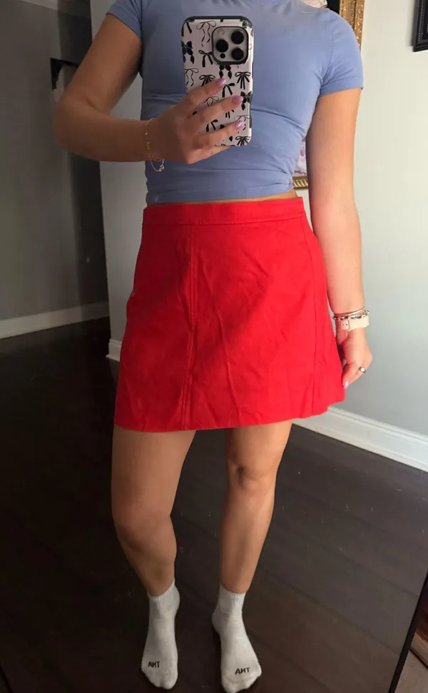 NWT j crew red skirt linen - Image 2