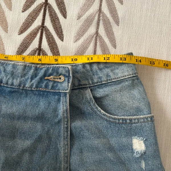 Zara Blue Distressed Denim Skort - Image 7