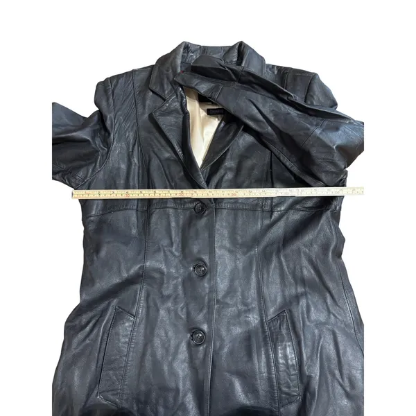 Wilsons Leather Black Genuine Leather Insulated‎ Trench Coat Women's Sz XL - Image 10