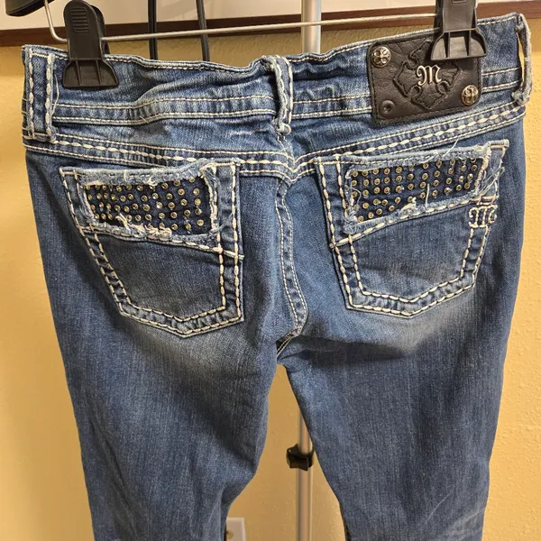 Miss Me Boot Rhinestones Distressed jeans 31 - Image 5