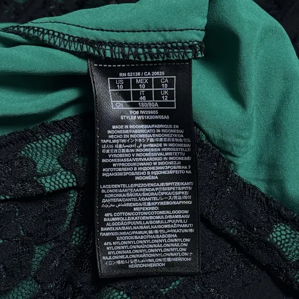 Guess Y2K Inspired Lace Overlay Green Bodycon Dress Party Special Occasion 10 - Image 8