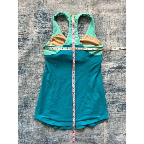 Lululemon Inner Strength Athletic Tank Top in Oasis River Rock Aqua Teal Size 4 - Image 6