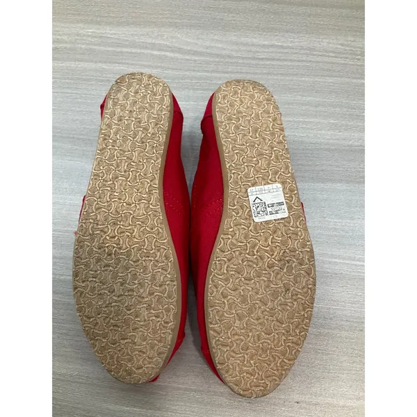 Toms Womens Alpargata Red Canvas Slip On‎ Flats - Image 6