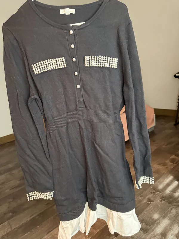 Pearl Sueter Dress Black Size L - Image 2