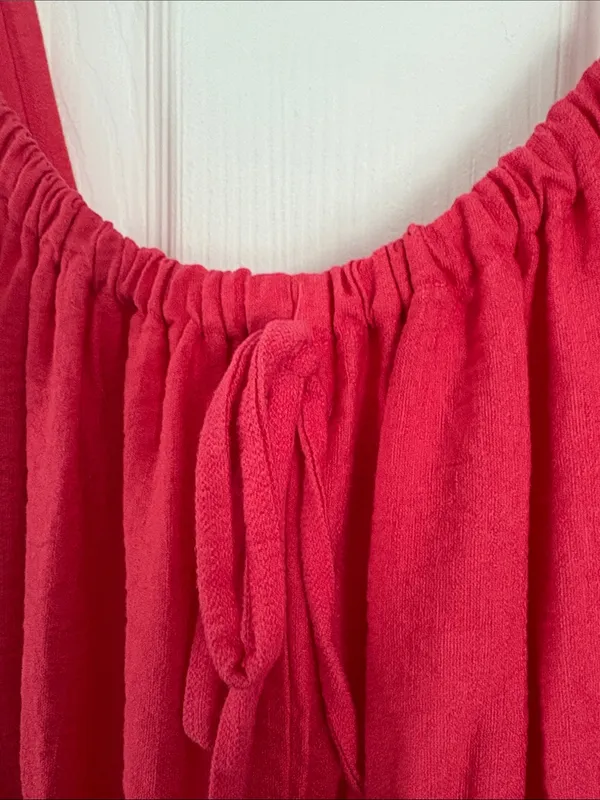 INC International Concepts Pink Smocked Tiered Midi Maxi Dress Size 14 Flounce - Image 3