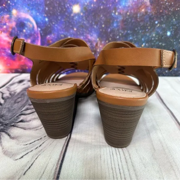 Frye and Co Sandals Womens Sz 11 Brown Galia Block Heel Vegan Leather‎ Shoes - Image 4