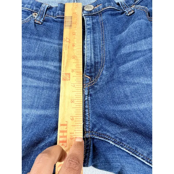 Express Jeans Girlfriend Jeans Women 14 Blue Distressed Mid Rise Denim Ankle - Image 7