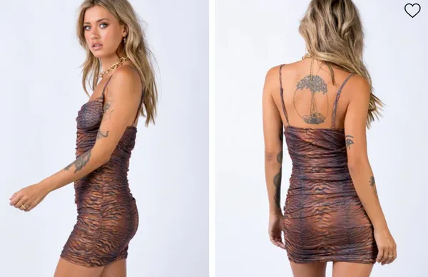 Princess Polly HARLAN MINI DRESS BROWN - Image 4