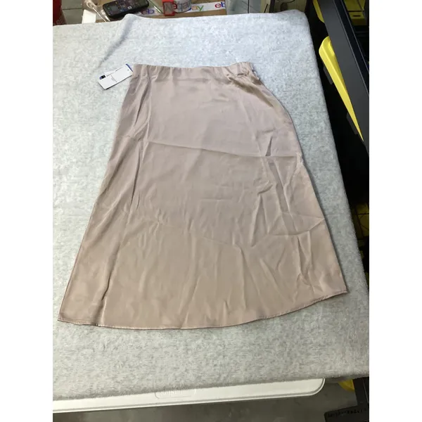 French‎ Connection Womens Beige Satin Midi Slip Skirt XXL NWT 984215106 - Image 2