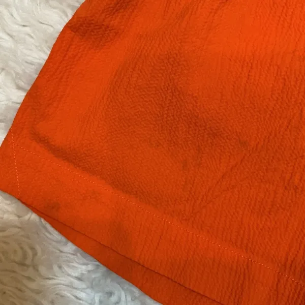 Everlane Shorts Orange Organic Cotton‎ Elastic Drawstring Casual Size S - Image 3