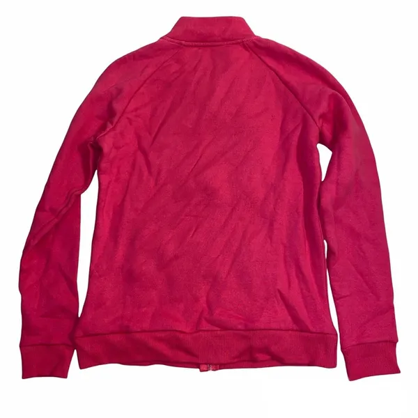Asics Jacket Womens XS Pink Logo Full Zip Mock Neck Sweatshirt Pockets NWT - Image 6