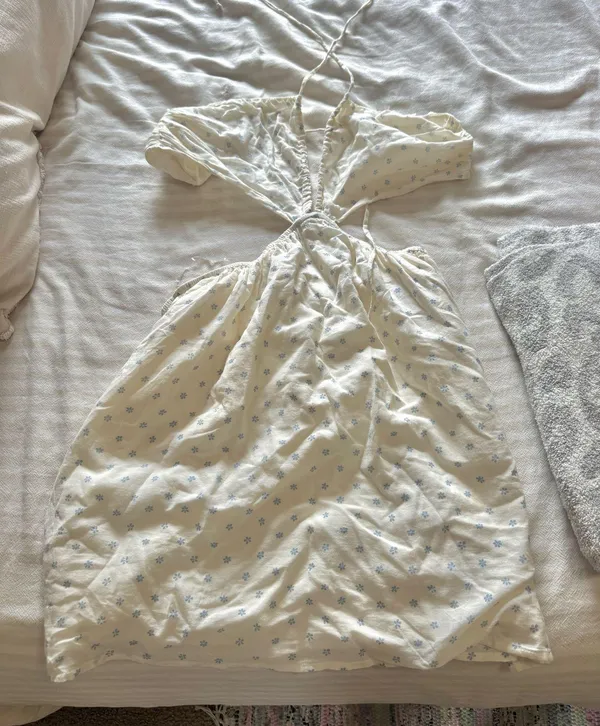 American Eagle Ruched Cut Out Halter Mini Dress - Image 3