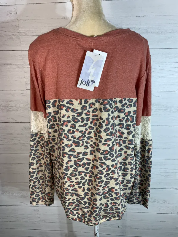 Jolt colorblock animal print lace pullover size XL womens - Image 5