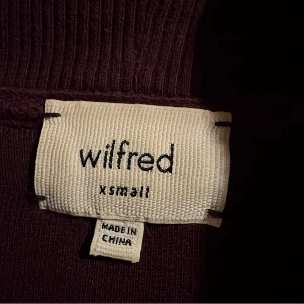 Aritzia Wilfred Diderot Cocoon Cardigan Sweater Women's XS Burgundy Open Front‎ - Image 3