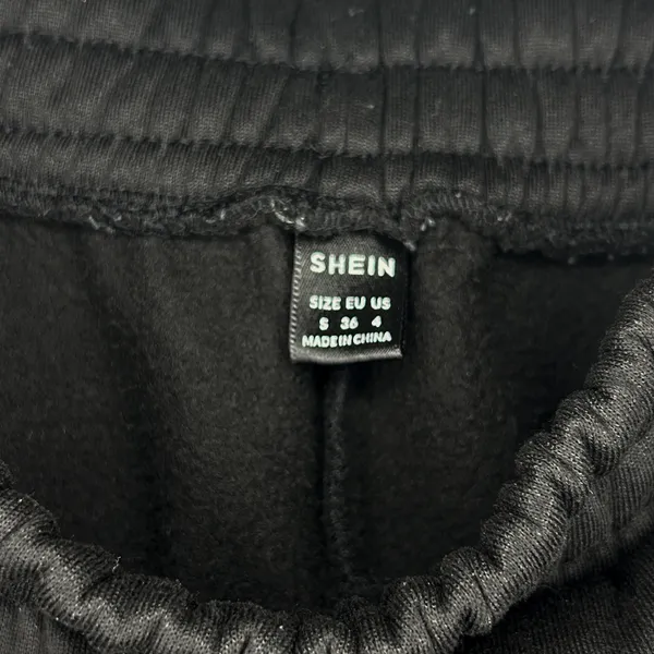 SheIn Black Jogger Sweatpants Small With Elastic Waistband and Cuffs - Image 5