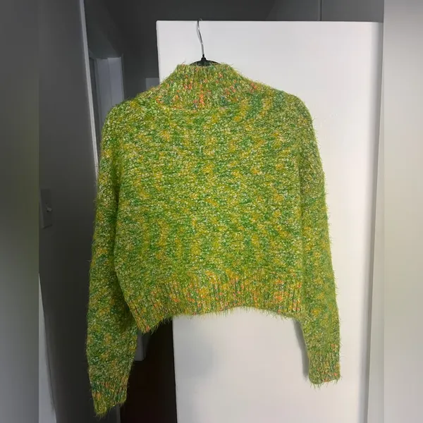 Free People Women's Stardust Pullover Lemon Lime Green Combo S - Image 5