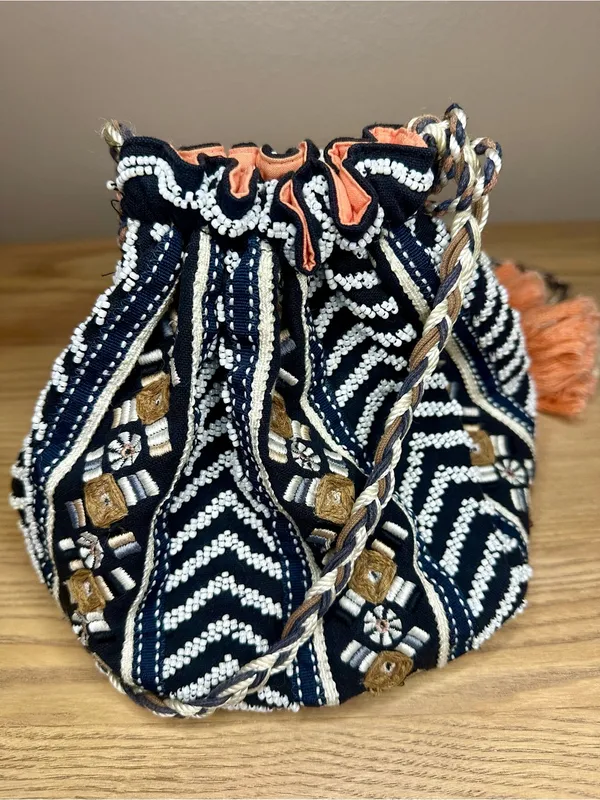 Anthropologie Jasper & Jeera Festival Beaded Embroidered Bucket Bag Crossbody - Image 5
