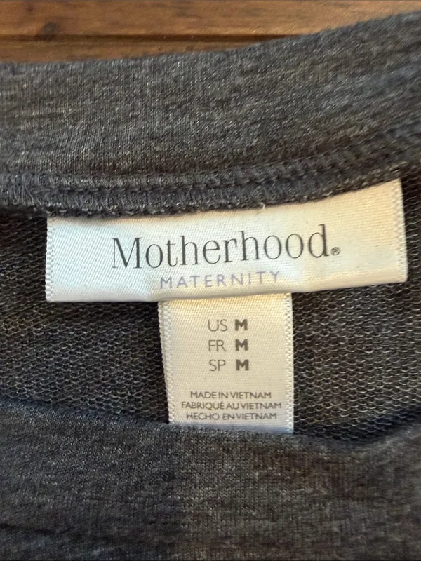 Motherhood Maternity Gray Long Sleeve Mini Dress Size Medium - C11-279 - Image 2
