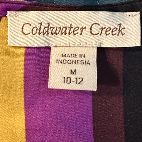 Coldwater Creek EUC M multi-colored striped tank/cami top. Purples, yellow, reds - Image 3