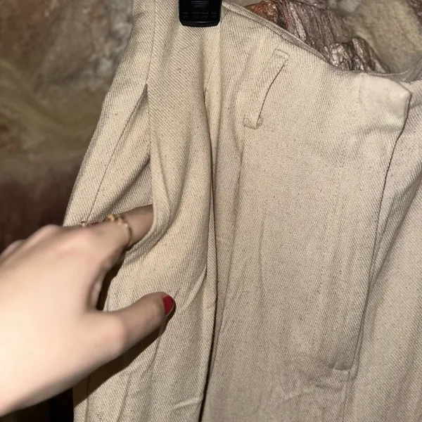 Commense Solid Suit Straight Leg Pants size medium Tan - Image 5