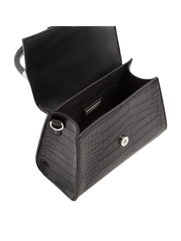Aldo 𓆈 Vegan Croc Embossed Convertible Crossbody Top Handle Mini Bag 𓆈 Black 𓆈 - Image 5