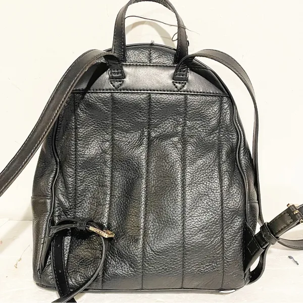 Michael Kors Black Soft Pebbled Leather Gold Studded Mini Backback Purse - Image 7