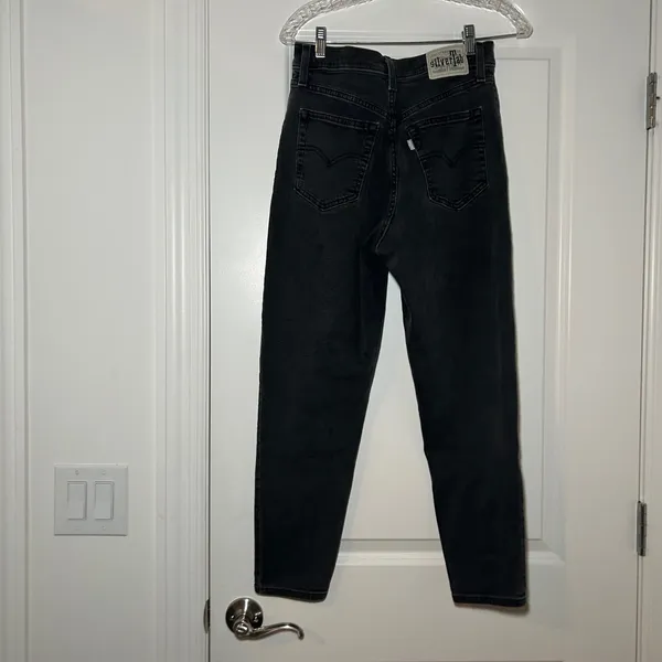 Levis SilverTab Mom Jeans Womens 27x27 Washed Gray High Rise Tapered - Image 5