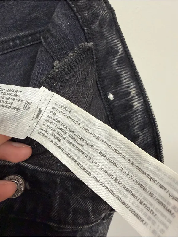 Abercrombie The Baggy Low Rise Jean in Black Wash Denim - Size 8/29 - Image 5