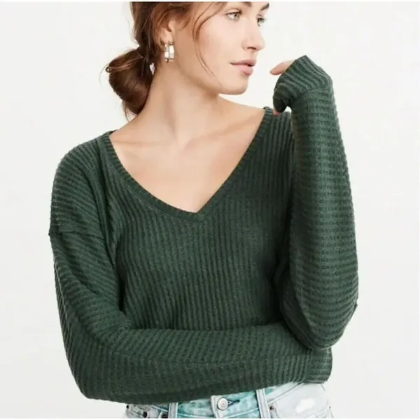 ✨Abercrombie and Fitch Cozy Knit Green Sz XL Sweater✨ - Image 2