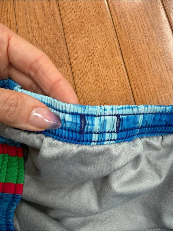 Vintage 2011 Nike Tempo Dri-FIT Running Shorts Blue Plaid Pink Green Large L - Image 4