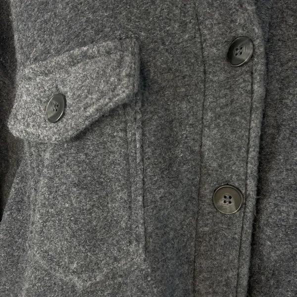 Black Tape Dex 2X-Large Fleece Jacket Button Up Long Sleeve Pockets Gray Womens - Image 5
