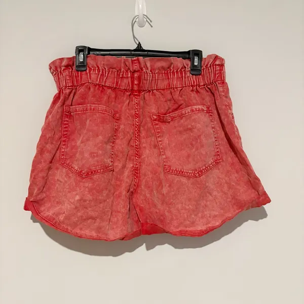 Wild‎ Fable Acid Wash Vintage Paperbag Shorts Red Size Large - Image 2