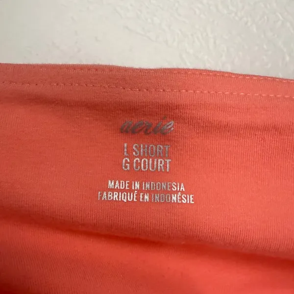 Aerie At The Barre Strapless Wide Leg Gauzy Jumpsuit Wild Peach Large Short NWT - Image 4