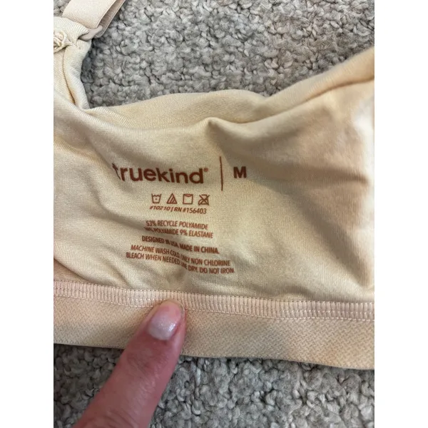 Truekind Wireless Padded‎ Bra Size M Beige Everyday Comfort Seamless Tan Size M - Image 3