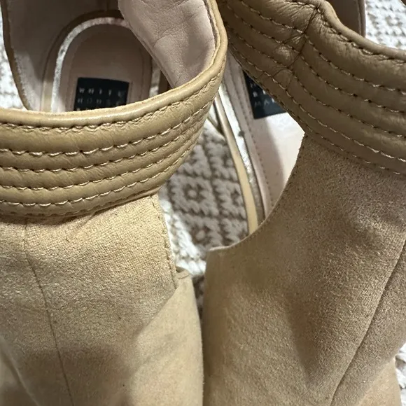 White House Black Market Tan Peep-Toe Heels - Image 8