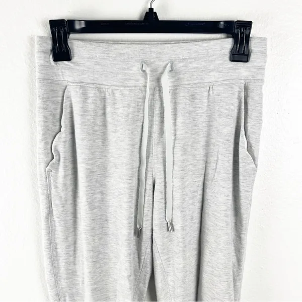 LULULEMON Gray Warm Down Super Soft Touch Drawstring Waist Joggers Size 4 Casual - Image 4