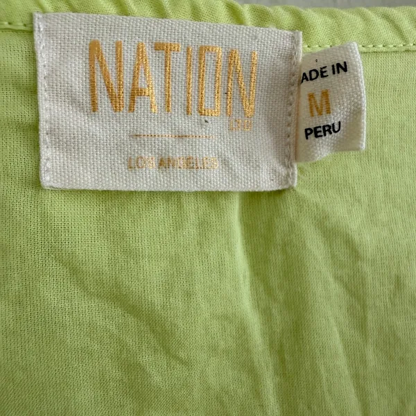 Nation LTD Luella Tiered Mini Dress in Tennis Ball Pima Cotton Pockets Sz Medium - Image 4