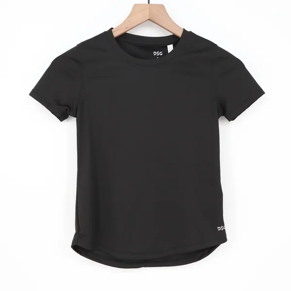 DSG Girls Movement Tee Pure Black Short Sleeve Athletic Top Size S 8-9 - Image 2