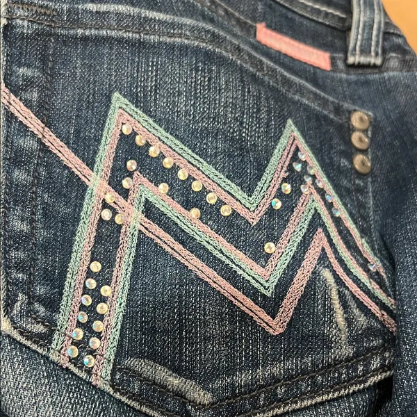 Miss Me Dark Blue cuffed Jeans‎ with Embellished Pockets est 31 - Image 8
