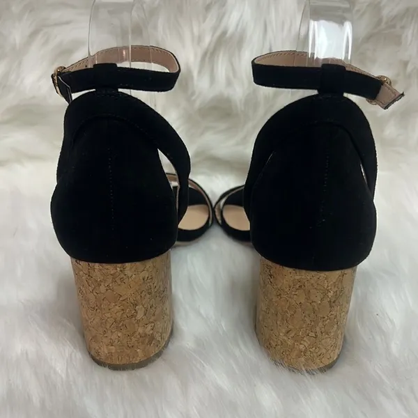 Anne Taylor Black and Cork Chunky heeled sandals‎ Size 7.5 BIN 16 - Image 8