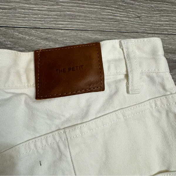 Zara The Petit Women Off White‎ Tapered High Rise Relaxed Fit Boho Jeans Size 6 - Image 9