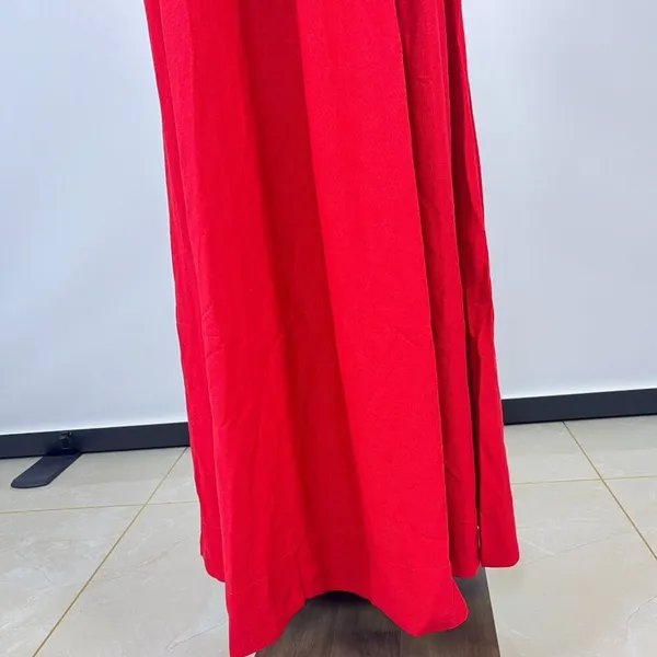 NWT Farm Rio Stretch Linen Blend Cami Maxi Dress Size S Classic RED - Image 9